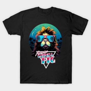 Retro Wave Peruvian Guinea Pig Miami T-Shirt